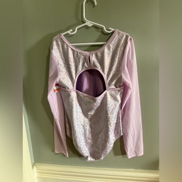 NWT Cat & Jack Silver and Purple Dance Leotard with Shimmering Bodice - Picture 2 of 5
